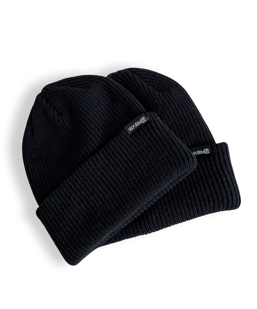 WARMU Duo Pack – Set of 2 Premium Fine-Knit Cuffed Beanies