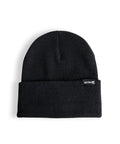 WarmU Black Lightweight Cuffed Beanie - Fine-Knit Unisex Skull Cap