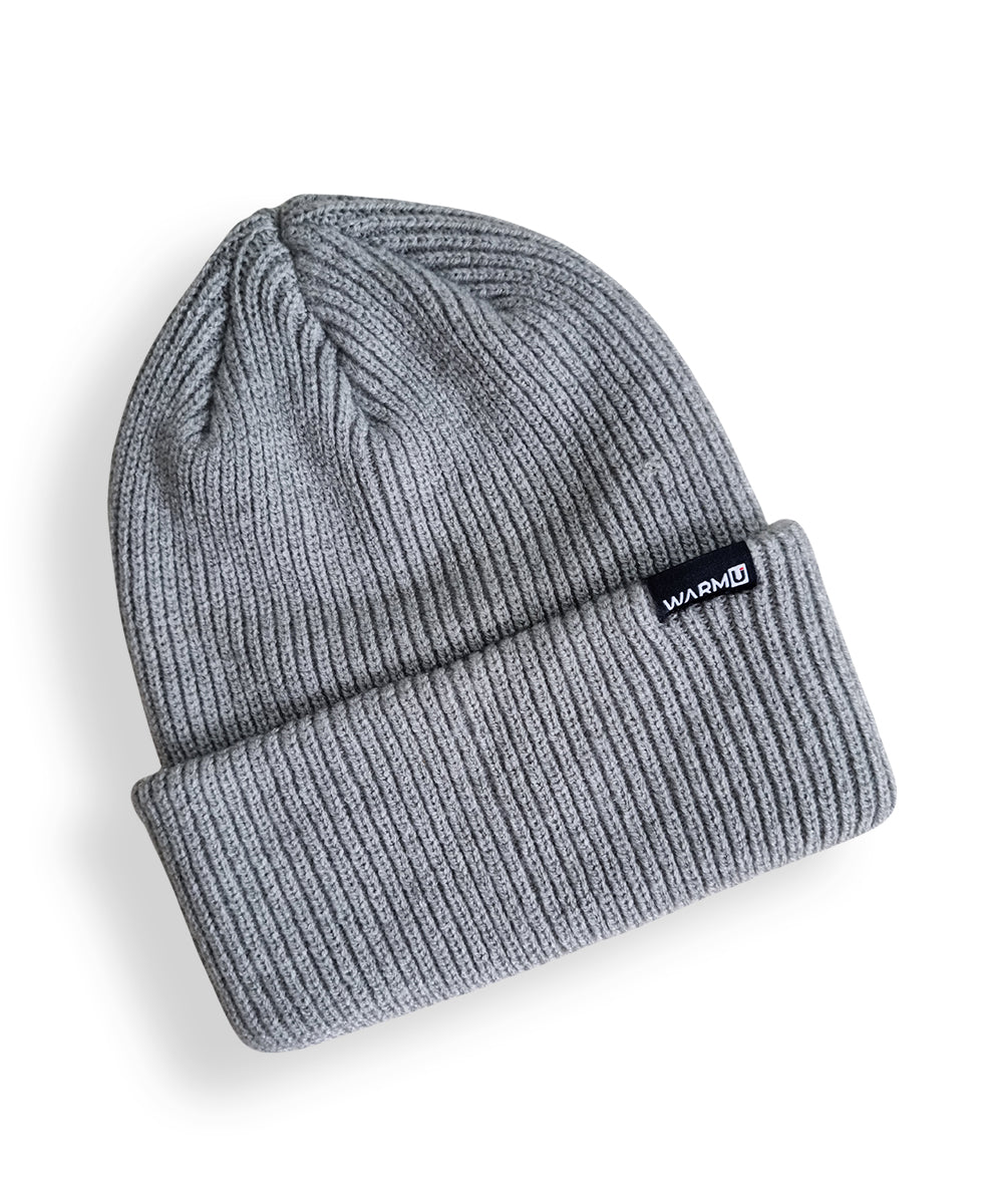WarmU Grey Knitted Beanie for Men and Women
