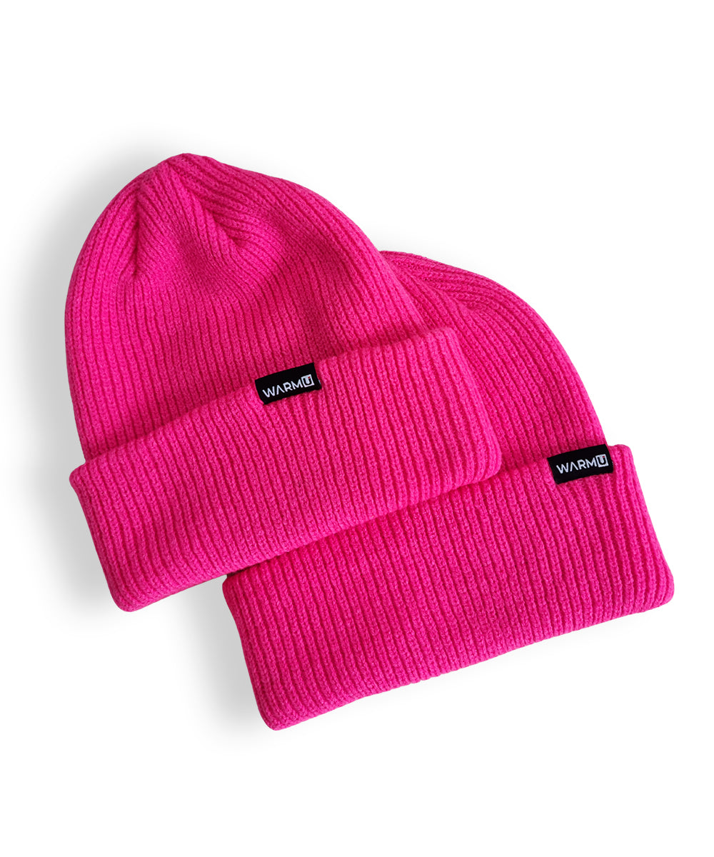 WARMU Duo Pack – Set of 2 Premium Fine-Knit Cuffed Beanies