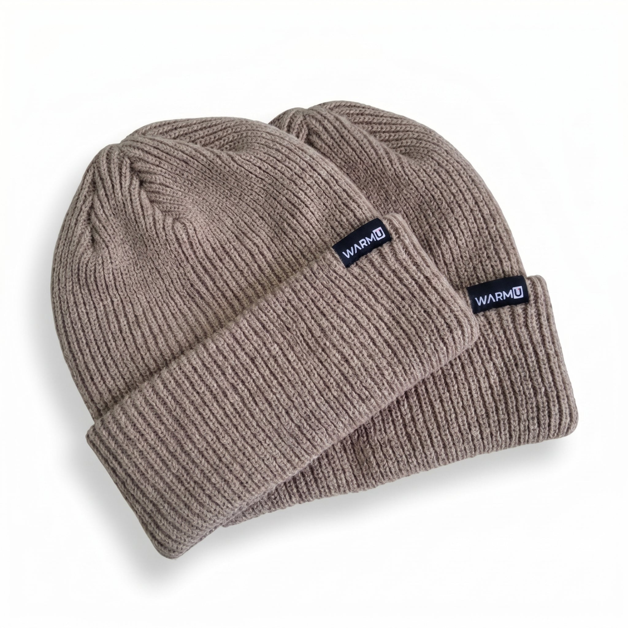 WARMU Duo Pack – Set of 2 Premium Fine-Knit Cuffed Beanies