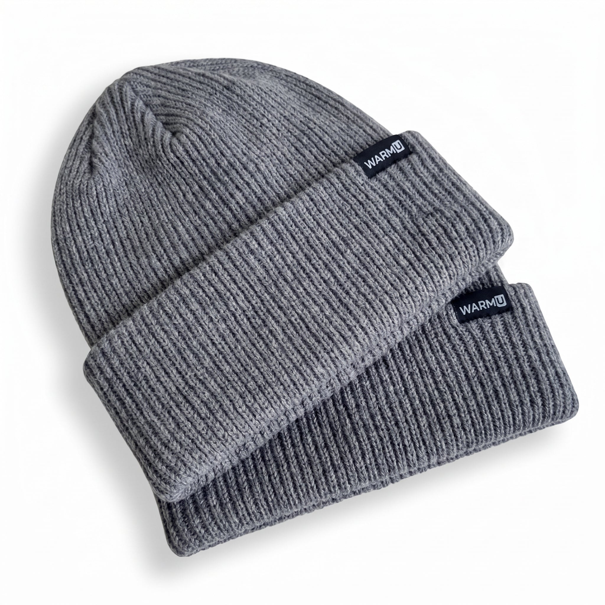 WARMU Duo Pack – Set of 2 Premium Fine-Knit Cuffed Beanies